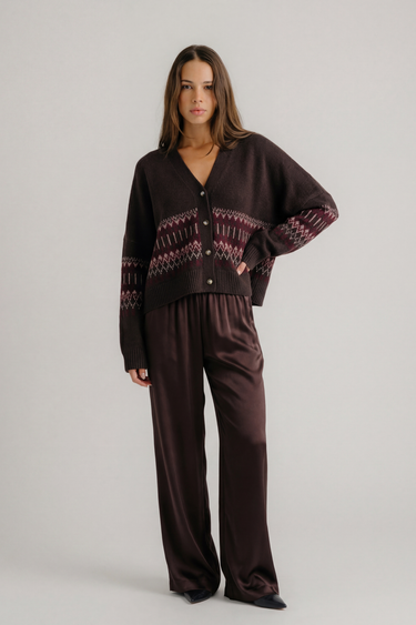 BRYNN WIDE LEG SILK PANT | OAK TREE