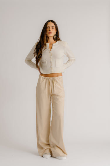 GEMMA PULL ON STRAIGHT LEG PANT | OATMEAL