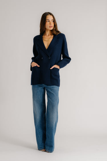 VIVIAN RELAXED DOUBLE BREASTED BLAZER | MIDNIGHT NAVY