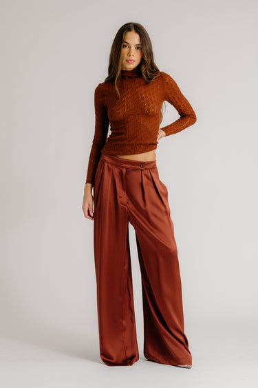 RHEA LONGSLEEVE MOCK NECK  | MAHOGANY