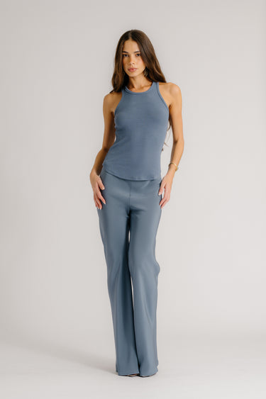 RIO FLARED BIAS CUT PANT | SMOKY BLUE