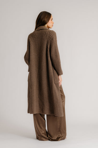 EDEN SHAWL COLLAR CASHMERE DUSTER | SWISS BROWN