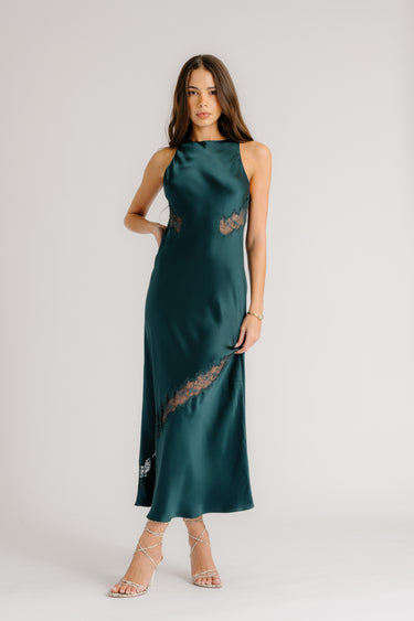 ISADORA SILK DRESS WITH LACE | SACRAMENTO