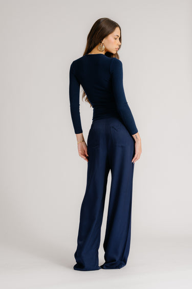 GEMMA PULL ON STRAIGHT LEG PANT | MIDNIGHT NAVY