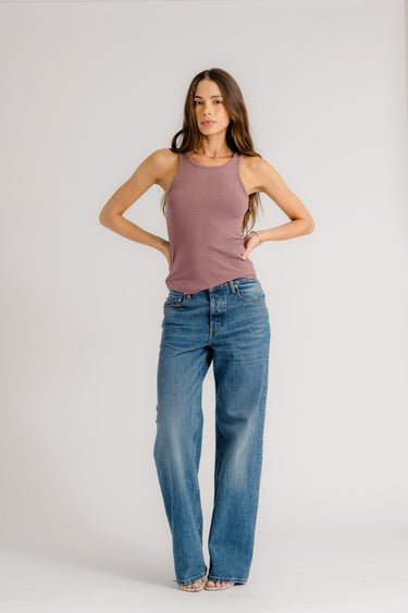 JAMEELA RACERBACK TANK | DUSTY VIOLET