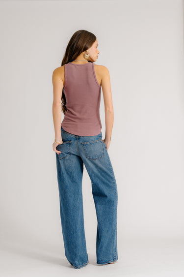 JAMEELA RACERBACK TANK | DUSTY VIOLET