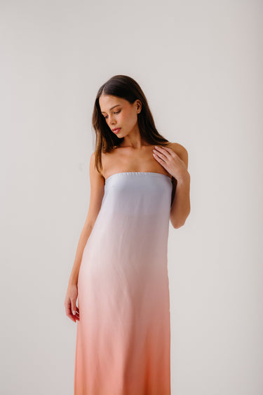 ARDEN  STRAPLESS OMBRE MAXI DRESS | MELON