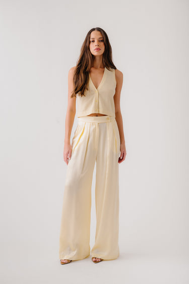 CALLIE CASHMERE V-NECK TANK VEST | BUTTERCUP