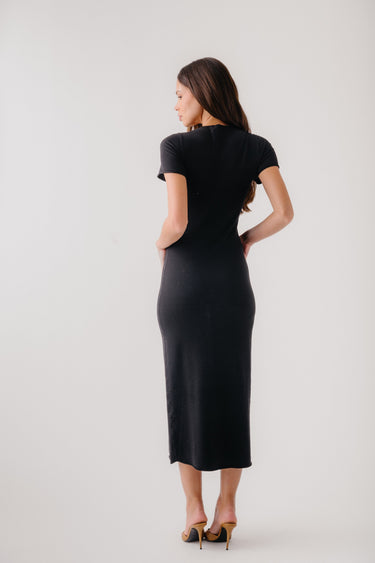 ANA CASHMERE T-SHIRT DRESS | BLACK