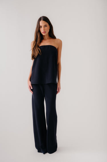 NAOMI SILK BIAS CUT PULL ON PANT | BLACK