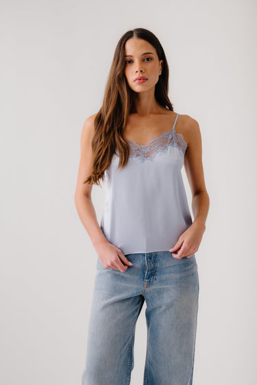 BOBBI LACE TRIM V-NECK CAMI | WHISPER