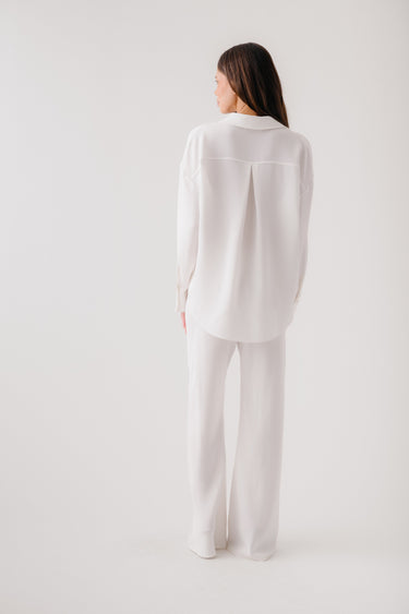 NAOMI BIAS CUT SILK PULL ON PANT | WHITE