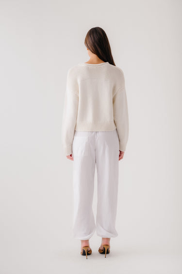 SUTTON SLOUCHY PULLOVER | GARDENIA