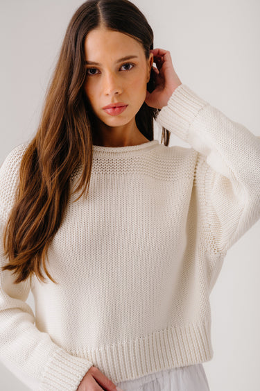 SUTTON SLOUCHY PULLOVER | GARDENIA