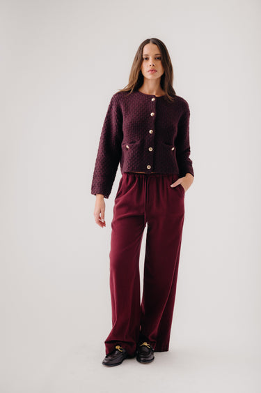 GEMMA PULL ON STRAIGHT LEG PANT | BORDEAUX