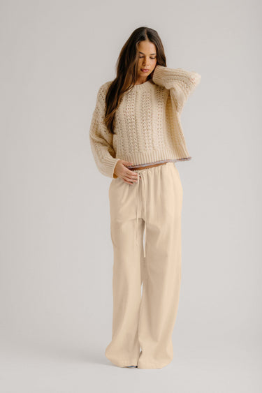 GEMMA PULL ON STRAIGHT LEG PANT | BUTTERCREAM