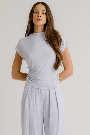 MENA ROUCHED SLIT NECK TANK | SKYE