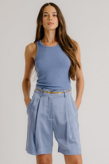 JAMEELA RACERBACK TANK | PERIWINKLE